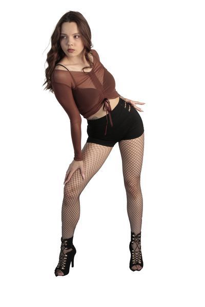 Блуза на затяжці Brown коричнева 00040-br-m фото
