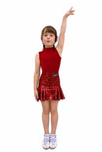 Боді для бальних танців червоний Red&Leo 00577-120 фото